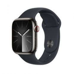 Apple Watch S9 Cellular 45mm Graphite Stainless Steel Case with Midnight Sport Band M/L (MRMW3)