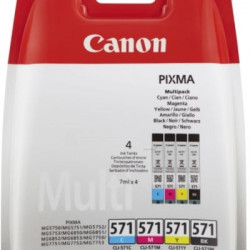 Canon CLI-571 Tinte Multipack schwarz/farbig inkl. PP-201 (0386C005/0386C006)