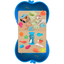 Bio-Set 24-tlg + 2x blaue Apfel Sandkasten Planschbecken XL