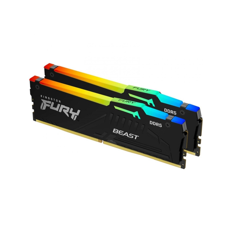 Kingston 64GB DDR5 4800MHz Kit(2x32) Fury Beast RGB Black (KF548C38BBAK2-64)