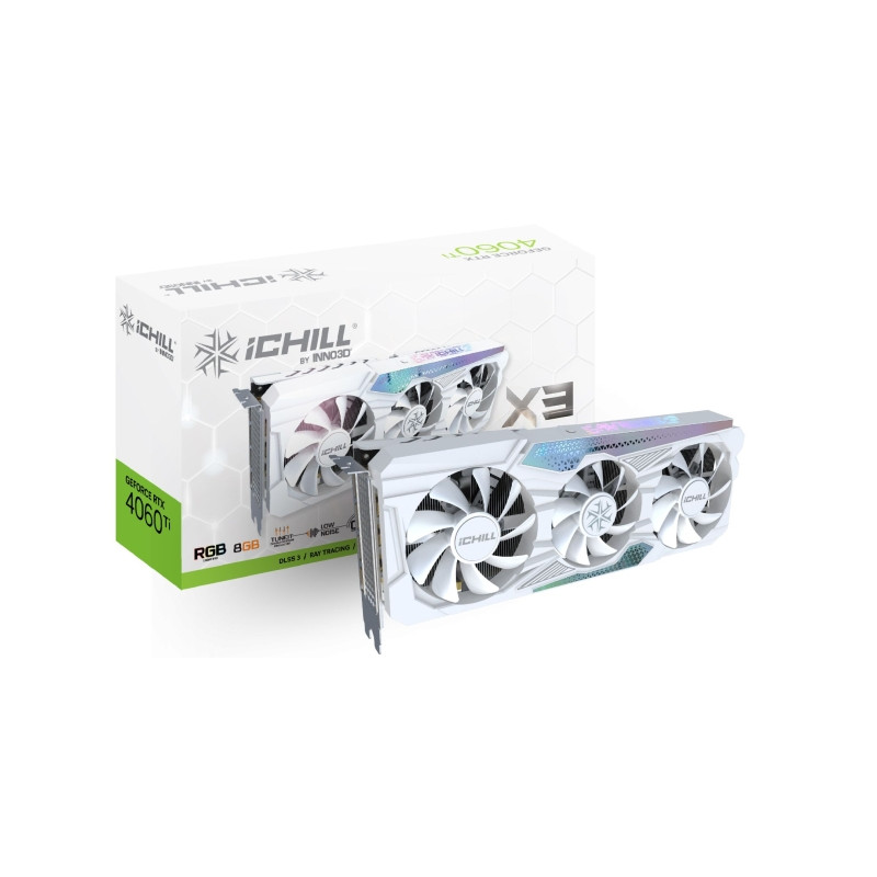 Inno3D GeForce RTX4060 Ti 8GB DDR6 iChill X3 White (C406T3-08D6X-17113280)
