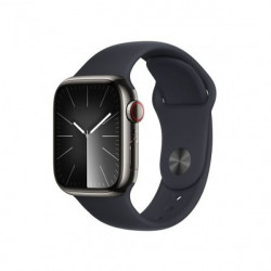 Apple Watch S9 Cellular 41mm Graphite Stainless Steel Case with Midnight Sport Band M/L (MRJ93)