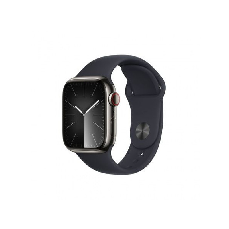 Apple Watch S9 Cellular 41mm Graphite Stainless Steel Case with Midnight Sport Band M/L (MRJ93)