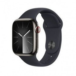 Apple Watch S9 Cellular 45mm Graphite Stainless Steel Case with Midnight Sport Band S/M (MRMV3)