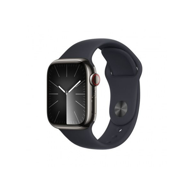 Apple Watch S9 Cellular 45mm Graphite Stainless Steel Case with Midnight Sport Band S/M (MRMV3)