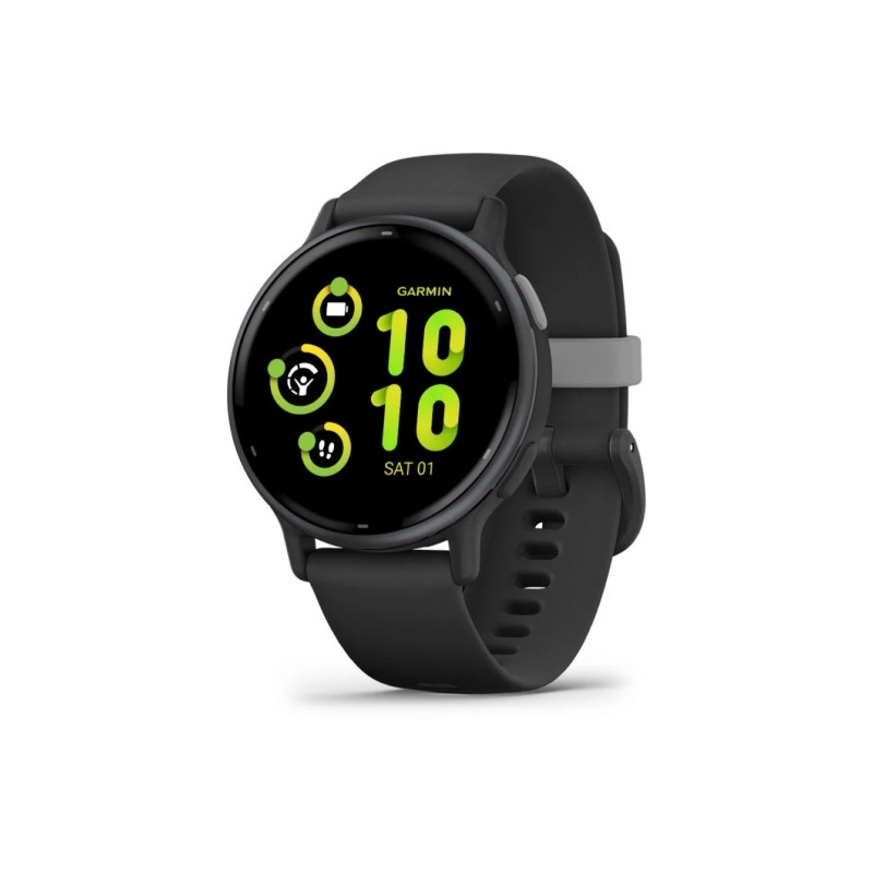 Garmin Vivoactive 5 Slate Aluminium Bezel with Black Case and Silicone Band (010-02862-10)